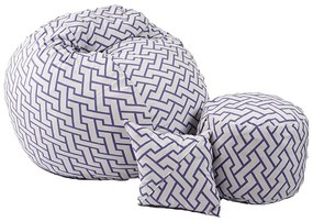 Set Fotoliu Matusalem cu Otoman (suport picioare) si Perna, Material Textil - Zappity Purple