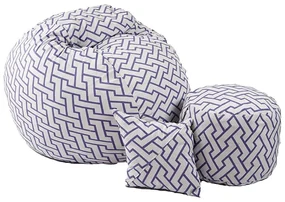 Set Fotoliu Matusalem cu Otoman (suport picioare) si Perna, Material Textil - Zappity Purple