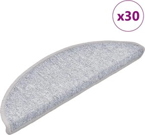 vidaXL Covorașe pentru scări, 30 buc., 56x17x3 cm, gri deschis, semirotunde