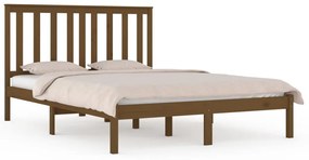 3103866 vidaXL Cadru de pat, maro miere, 200x200 cm, lemn masiv de pin
