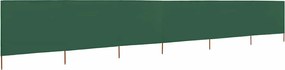 vidaXL Paravan anti-vânt cu 6 panouri, verde, 800 x 80 cm, textil