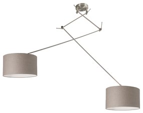 Lampă suspendată din oțel cu umbră ajustabilă de 35 cm taupe - Blitz II