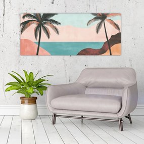 Tablou - Palmieri la mare (120x50 cm)