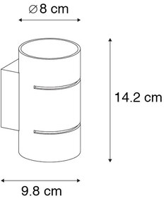 Aplică modernă neagră cu interior auriu - Pia