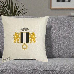 Perna Personalizata CSM Unirea Alba Iulia Fotbal, 40x40 cm, Ecru, Husa Detasabila, Perna Inclusa, BEKZ®