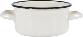 Bol emailat cu manere Rosberg R54518J14, Ø14x6,8 cm, Alb