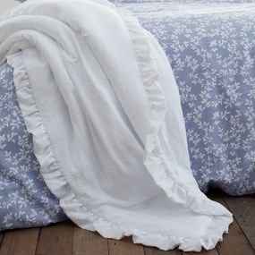 Cuvertură albă pentru pat dublu 220x230 cm Soft Washed Frill – Bianca