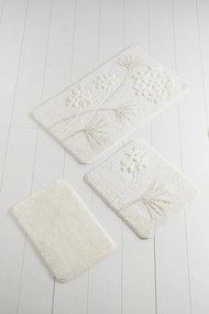 Set 3 Covorase de Baie Orkide, Acrilic, Crem