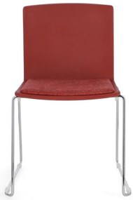 Scaun rosu, cu picioare cromate, 43.5x50x79 cm, Giulia, Yes