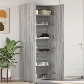 vidaXL Dulap pentru Pantofi Gri Sonoma 80x35,5x180 cm Lemn Prelucrat