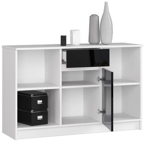 Comodă Briar (Alb + Negru lucios). 1069871