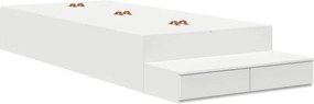 vidaXL Cadru de pat cu depozitare cu sertar Alb 80 cm Lemn compozit