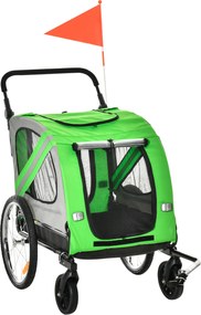 PawHut Remorca pentru bicicleta si carucior pentru caini 2 in 1, carucior pentru bicicleta din otel si material Oxford | Aosom Romania