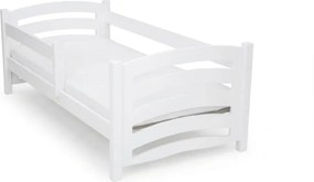 Pat pentru copii MELA 80 x 160 cm, alb Saltele: Fara saltea, Somiera pat: Cu lamele curbate