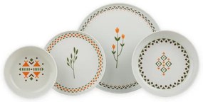 Set veselă 24 piese din porțelan, multicolor