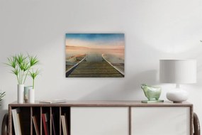 Pictură pe perete Mol cu bărci, LED cu cronometru, 30 x 40 c