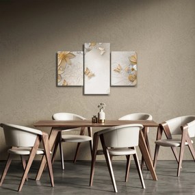 Tablou - Flori cu fluturi (90x60 cm)