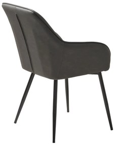 Set de scaune de sufragerie gri închis cu cotiere 2 buc. tapițat Nolan Stripe – Unique Furniture