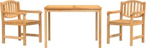 vidaXL Set mobilier pentru grădină, 3 piese, lemn masiv de tec