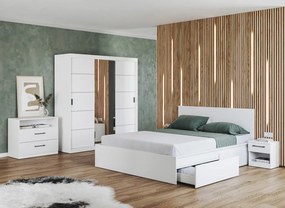 Set mobila dormitor alb complet - Blanco - Configuratia 3