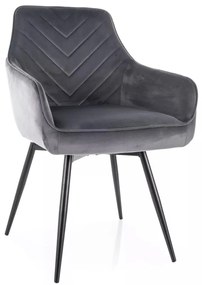 Scaun rotativ Servio velvet gri/negru Blu14