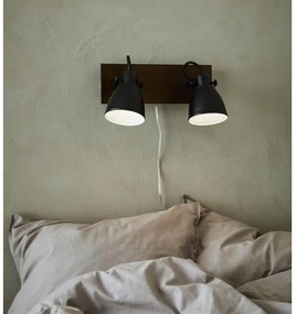 Spot de perete NATIVE 2xE14/18W/230V negru/lemn Markslöjd 108213