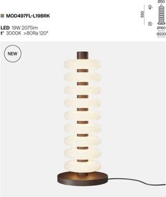 Lampadar, Lampa de podea LED metal maro, sticla Nuvem