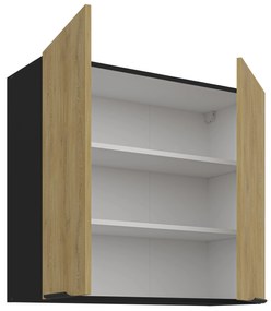 Dulap superior de bucătărie Carminia 80 G-72 2F (stejar cremona + negru). 1127993