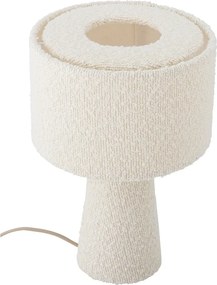 Veioză albă cu abajur textil (înălțime 30 cm) Emmie – Bloomingville