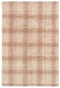 Covor roz deschis lavabil, țesut manual din bumbac 90x120 cm Tartan Rose – Lorena Canals