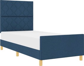 vidaXL Cadru de pat cu headboard albastru 100 x 200 cm țesătură