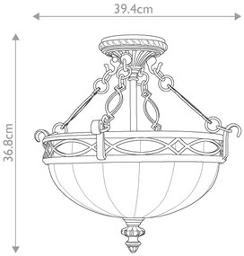 Lustră aplicată Feiss FE-DRAWING-ROOM-SFC DRAWING ROOM 2xE27/60W/230V
