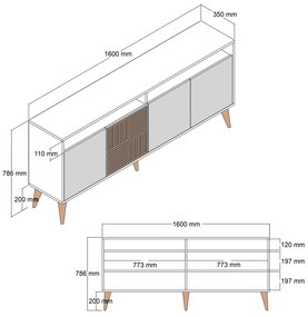 Dulap Millano 160 (nuc + antracit). 1062880