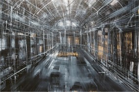 Tablou cu u interiorul clădirii vechi (90x60 cm)