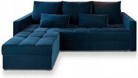 Canapea coltar extensibil ZENOVA 220 x 140 cm, reversibila - albastru inchis