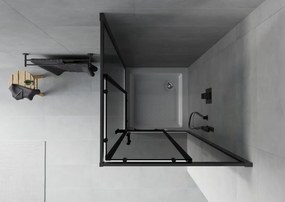 Mexen Rio cabina de duș pătrată 70 x 70 cm, grafit, neagră + cadă de duș, albă - 860-070-070-70-40-4510
