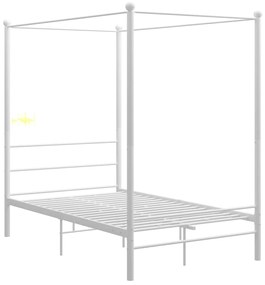 325058 vidaXL Cadru de pat cu baldachin, alb, 120x200 cm, metal