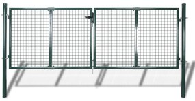 Gard de gradina tip plasa, poarta gard grilaj, 289x75 cm 306x125 cm Verde, 306 x 125 cm