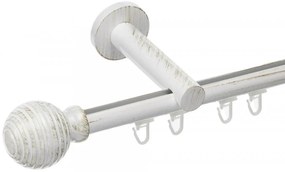 Galerie simpla profil Monaco 19 mm alb lucios antichizat (Alege marime: 320 cm)