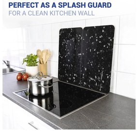 Set 2 protecții din sticlă pentru aragaz Wenko Universal, negru