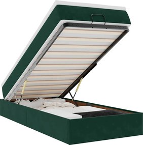vidaXL Cadru de pat otoman cu saltea verde închis 100x200cm catifea