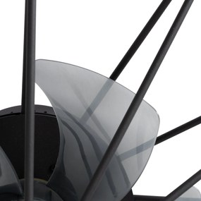 Ventilator de tavan negru 62cm incl. LED Dimmable cu telecomandă - Yaran