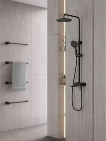 Coloana de dus cu baterie monocomanda FDesign Zaffiro finisaj negru mat