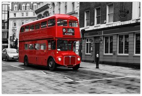 Tablou - Londra cu autobuz (90x60 cm)