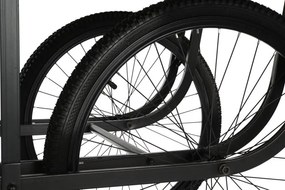 Masă consolă industrială vintage din lemn cu structură din metal și roți de bicicletă, 160×80×75 cm, „Market"