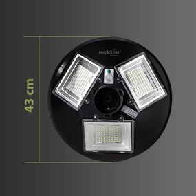 Lampă LED stradală solară cu senzor LED/15W/6V 6500K IP65 negru + telecomandă