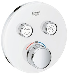 Baterie cada termostatata Grohe Grohtherm SmartControl, 2 iesiri, montaj incastrat, moon white - 29151LS0