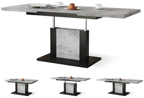 Mazzoni ORION Beton Millennium/Negru Mat - MĂSUȚĂ DE CAFEA EXTENSIBILĂ MODERNĂ