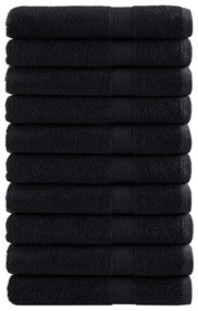 vidaXL Prosoape premium SOLUND 10 buc. negru 100x200 cm 600 gsm