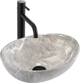 Lavoar pe blat Rea Sofia Mini oval 35 cm Grigio gri-lucios